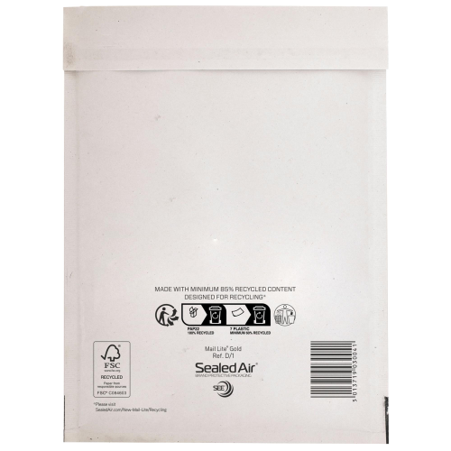 SEALED AIR MAIL LITE BUSTE A SACCO IMBOTTITE IN POLIETILENE 35X47 CM BIANCO CONF 10 Pz.